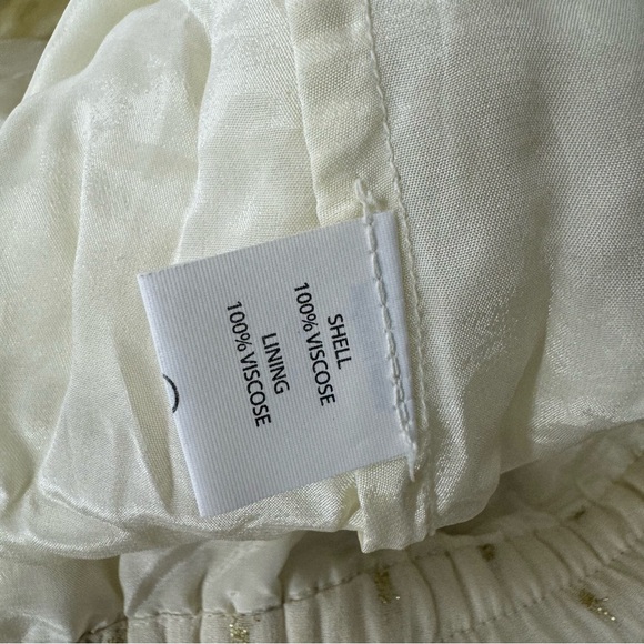 TRYB skirt boho fringe cream white gold polka dotted tassel luxury beachy vibe - Picture 10 of 11